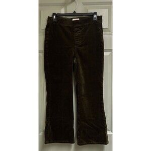 ANTHROPOLOGIE PILCRO Corduroy Jeans Size Small Dark Green Flare Bootcut Pull On